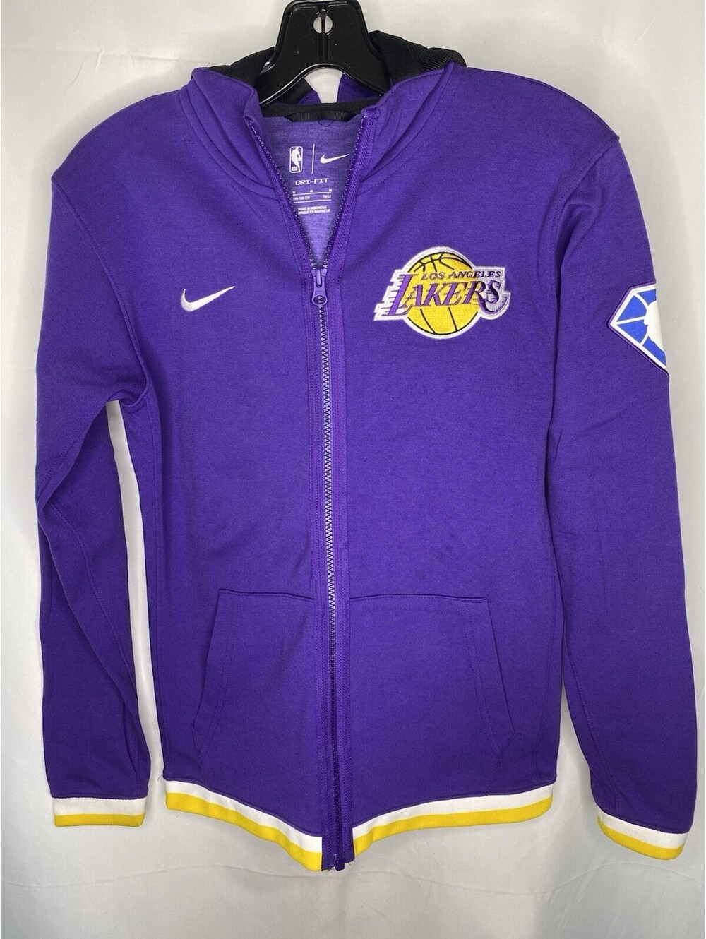 Nike Los Angeles Lakers NBA Dri-FIT Zip Hooded Jacket Purple 75 Size M 10-12